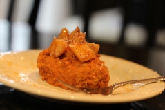 Sweet Potato "Scramble" with Cinnamon Apple Topping.